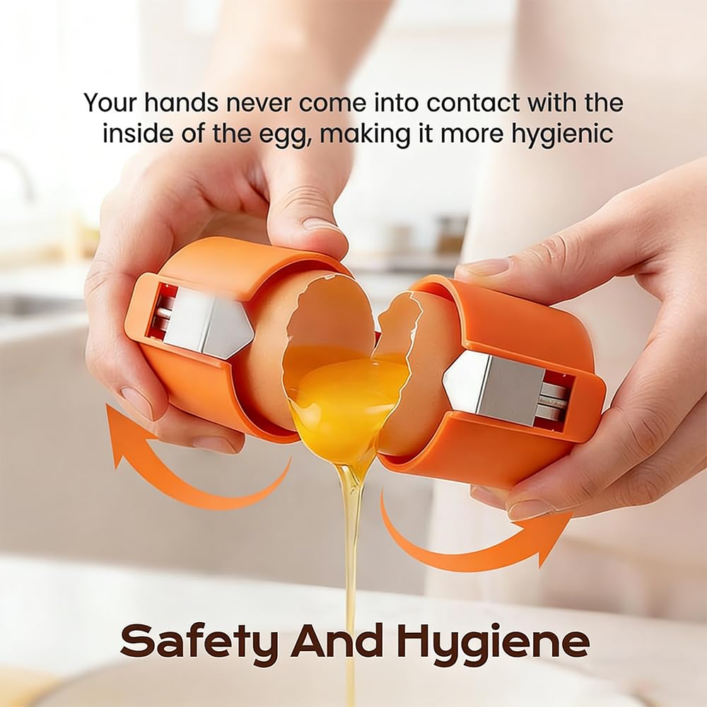 New Egg Shell Opener Egg Cracker Tool Stainless Steel, Multifunctional Egg Shell Opener for Raw Or Hard-Boiled Eggs, Kitchen Gadget for Cooking Baking (Yellow) CLRZOLBuy Supplements Australia