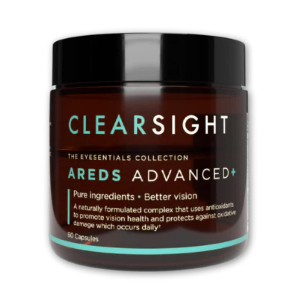 Clearsight AREDS Advanced supplement jar on a white background