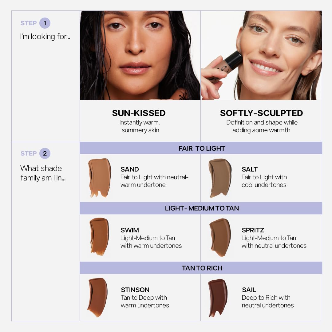 Saie Radiant Glow Duo - Dew Bronze Soft-Focus Liquid Bronzer in Sail (0.4 oz) & Mini Glowy Super Gel Lightweight Illuminator in Sunglow (0.5 oz), Hydrating Makeup Essentials for a Sun-Kissed Glow SaieBuy Supplements Australia