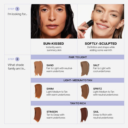 Saie Radiant Glow Duo - Dew Bronze Soft-Focus Liquid Bronzer in Sail (0.4 oz) & Mini Glowy Super Gel Lightweight Illuminator in Sunglow (0.5 oz), Hydrating Makeup Essentials for a Sun-Kissed Glow SaieBuy Supplements Australia