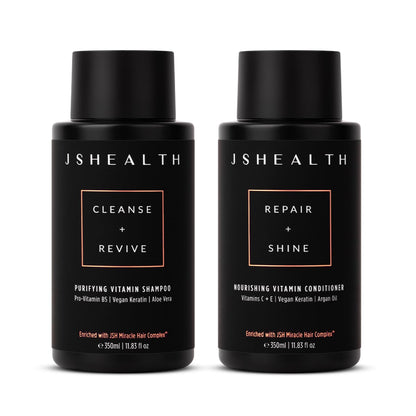 JSHealth Vitamins Shampoo & Conditioner Haircare, Virtual Bundle | Includes Purifying Keratin Shampoo & Nourishing Hair Conditioner
