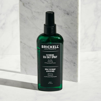 Brickell Men's Texturizing Sea Salt Spray for Men, Alcohol-Free, Lifts & Texturizes Hair for a Beach or Surfer Hair Style, With Sea Salt, Vitamin E & Hydrolyzed Protein, 6 Ounce