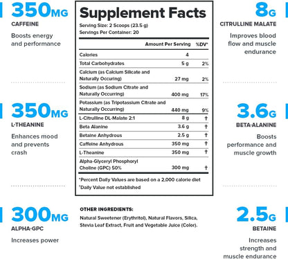 LEGION Pulse Pre Workout Supplement - All Natural Nitric Oxide Preworkout Drink to Boost Energy, Creatine Free, Naturally Sweetened, Beta Alanine, Citrulline, Alpha GPC (Fruit Punch & Blue Raspberry)