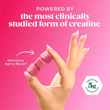 Bloom Nutrition Creatine Monohydrate Gummies, Berry Boost, 12 Servings | 5g Per Serving, Sugar Free Creatine Gummy for Workout, Strength, Cognitive Health & Lean Muscle Support, Gluten Free, Non GMO