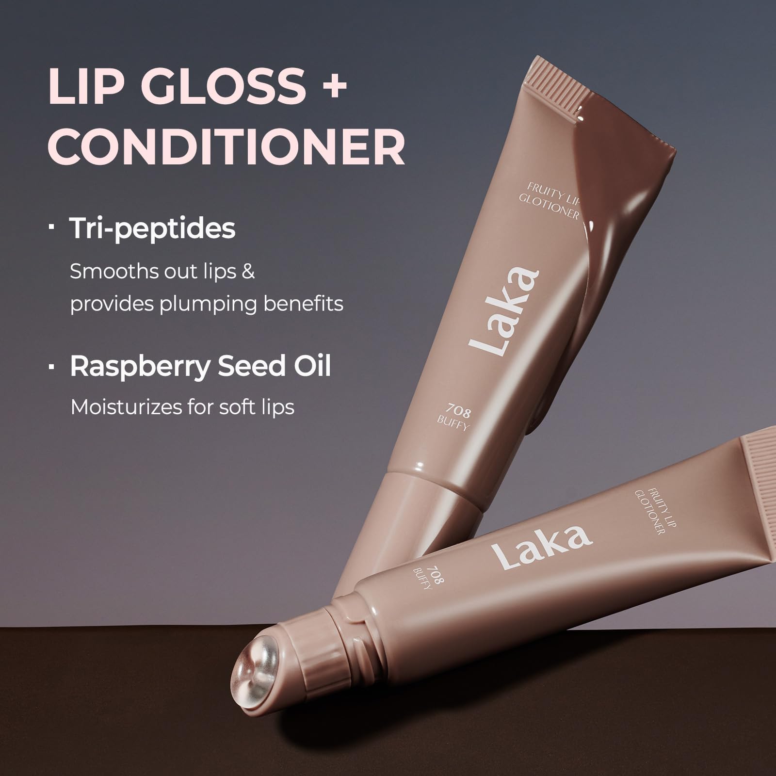 Laka Fruity Lip Glotioner, 10ml/0.33 fl.oz, Lip Gloss with High Shine Vivid Colors, Jelly tip for Hygienic & Easy Application, K-Beauty (#703 Apri) LakaBuy Supplements Australia