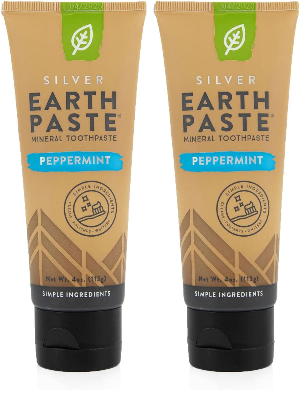 Redmond Earthpaste with Silver - Natural Non-Fluoride Toothpaste, 4 Ounce Tube (Peppermint)