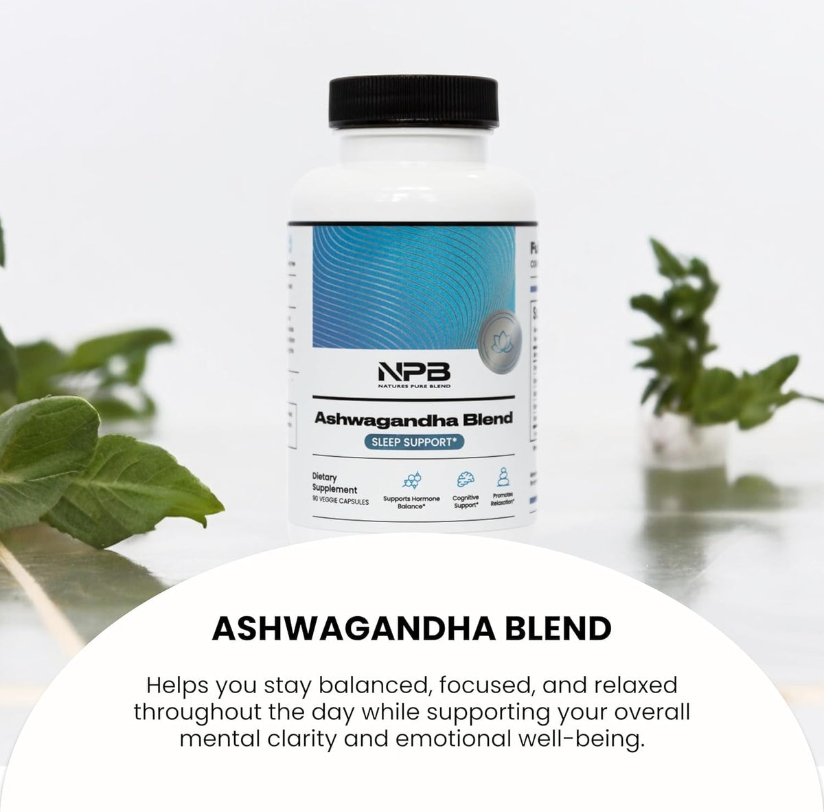 Nature's Pure Blend Ashwagandha Supplements – Organic Ashwagandha Root & Extract for Women and Men – Stress Relief, Sleep, and Mood Support – Athletic Performance & Focus Support – 60 Vegan Capsules Nature's Pure BlendBuy Supplements Australia