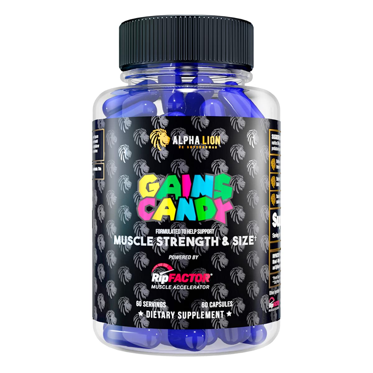 ALPHA LION Gains Candy, Supplement Pills that Support Weight Loss, Appetite Suppressant, Keto-Diet Friendly, Decrease Body Fat, Upgrade Energy & Workout Performance, 60 Capsules (MitoBurn®)