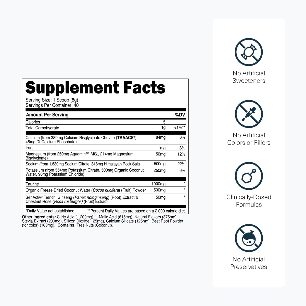 Transparent Labs Hydrate Electrolytes Powder (40 Servings, Tropical Punch) & Creatine HMB (30 Servings, Strawberry Lemonade)