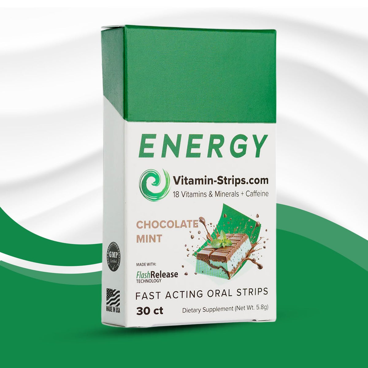 Peak Performance Energy Strips — Vegan, Gluten Free, Soy Free & Sugar-Free Breath Strips w/Caffeine, 18 Vitamins & Minerals — Instant Energy Boost Chocolate Mint Dietary Supplement — 30 Oral Strips Vitamin-StripsBuy Supplements Australia
