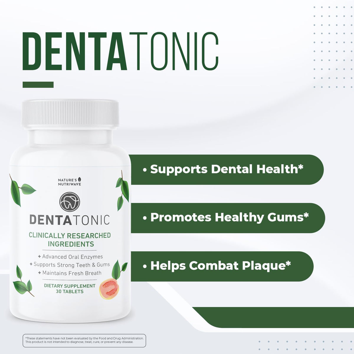Nature’s NutriWave DentaTonic – Daily Oral Supplement with Guava Fruit, Hydroxyapatite & Enzyme Blend – Made in USA Non-GMO, Stimulant-Free Formula – 30 Tablets, 1 Month Supply Nature’s NutriWaveBuy Supplements Australia