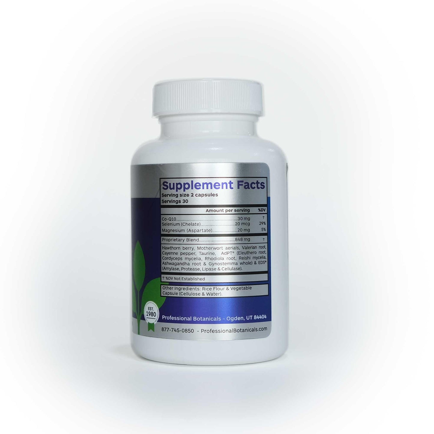 Professional Botanicals Cardio-CoQ CoQ10 - Vegan Formulated Coenzyme Q10 with Hawthorne Berry Valerian Root and Cayenne Pepper - 60 vegetarian capsules Professional Botanicals buy supplements Au