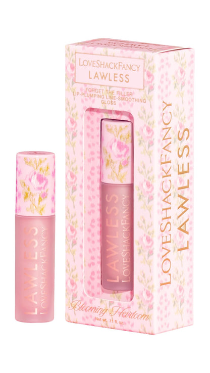Lawless Women's x LoveShackFancy Forget The Filler Lip Plumping Gloss, Blooming Heirloom, Pink, 0.11 Ounce LawlessBuy Supplements Australia