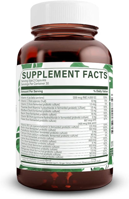 Natural Nutra Whole Food Complete Multivitamin, 60 Capsules | Mineral for Unisex, Energy Booster, Helps Maintain Bone Health, Improves Brain Function & Skin, Helps Enhance Immunity