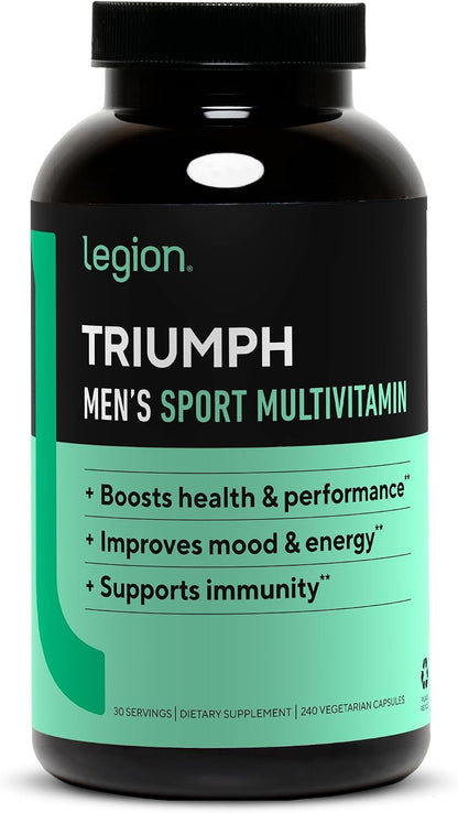 LEGION Men’s Wellness Stack – Creatine Gummies + Triumph Multivitamin + Vitamin D3 K2 + Triple Strength Omega 3 Fish Oil – Strength, Energy, Heart & Immune Support