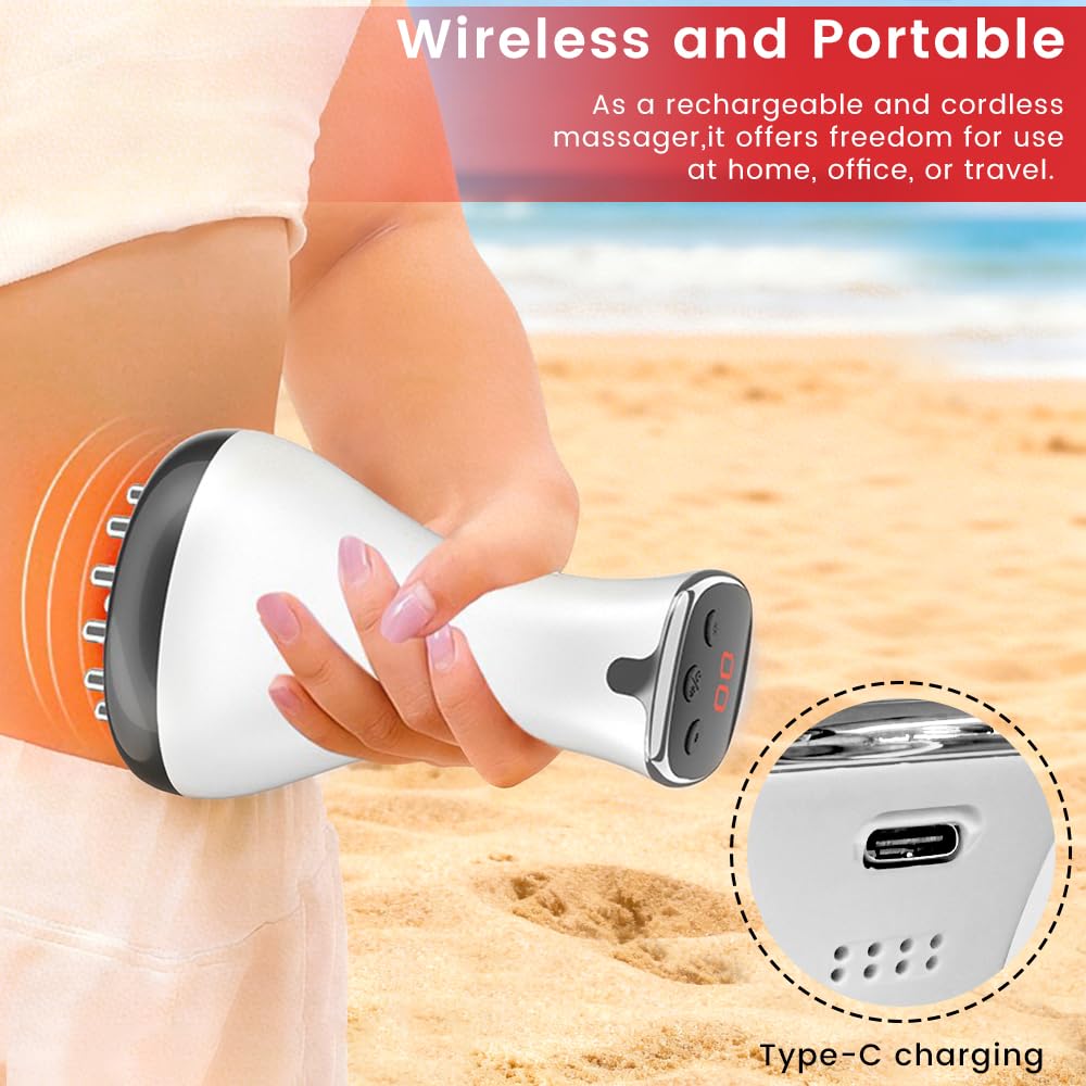 Dexmary Lymphatic Drainage Massager, Anti Cellulite Massage Tool with Microcurrent & Vibration, Rechargeable Body Sculpting Machine for Legs, Arms, Stomach and Thighs Dexmary buy supplements Au