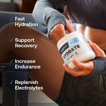 Transparent Labs Hydrate Electrolytes Powder (40 Servings, Tropical Punch) & Creatine HMB (30 Servings, Unflavored)