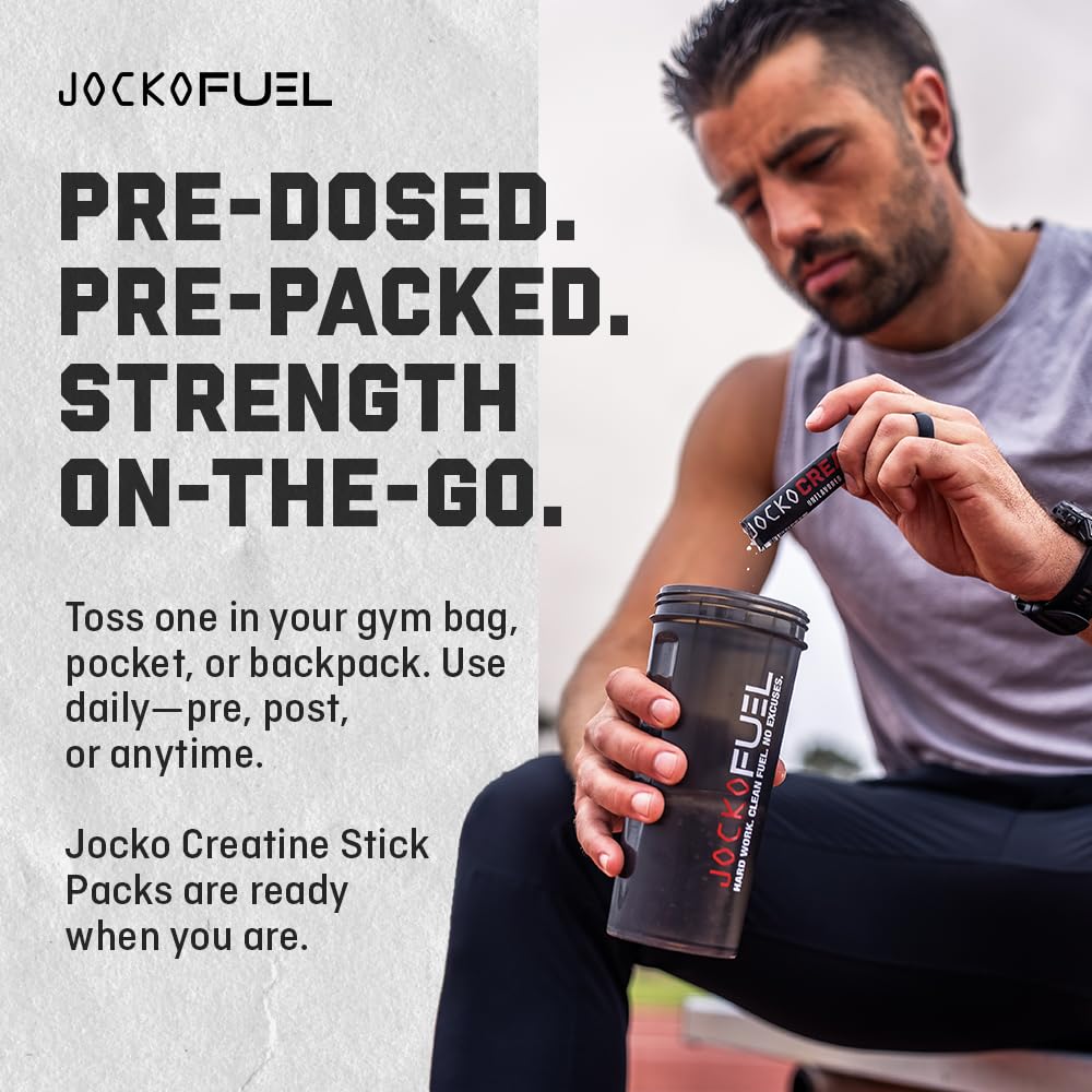 Jocko Fuel Creatine Monohydrate, Pure Micronized Powder for Men & Women, Supports Muscle Growth, Strength, Recovery & Cognition, Unflavored, 450 Grams, 90 Servings