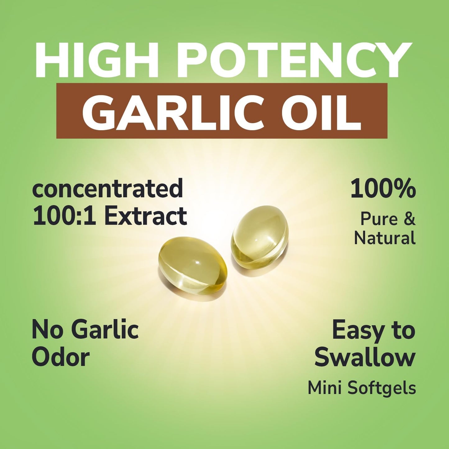 Odorless Garlic, Extra Strength Extract, Non-GMO, No Gluten, Heart & Immunity, Antioxidant Defense, 180 Softgels