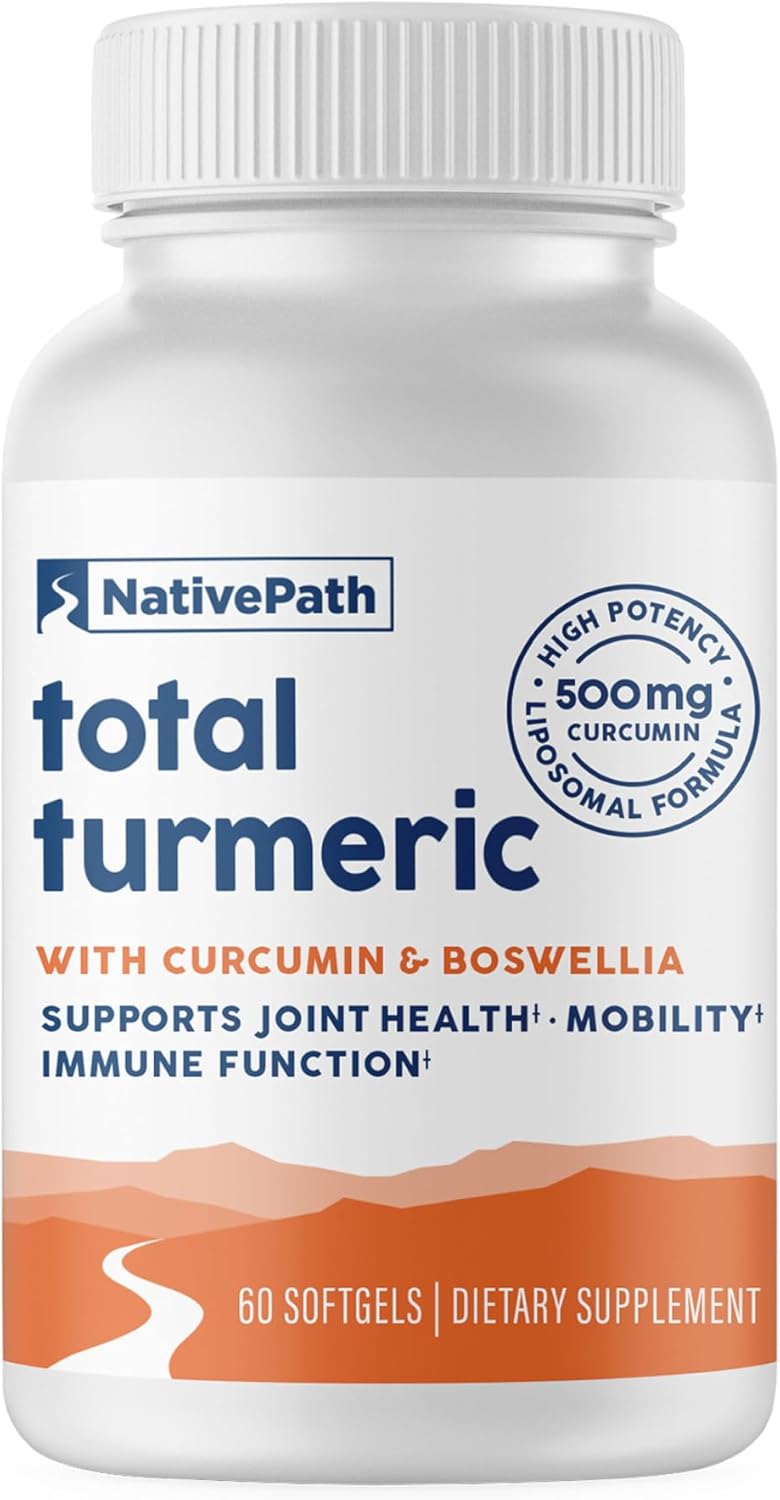 NativePath Turmeric Curcumin with Boswellia, 60 Softgels | Full-Spectrum Curcuminoids Plus Frankincense Extract, Supports Joint Mobility & Flexibility, High Absorption