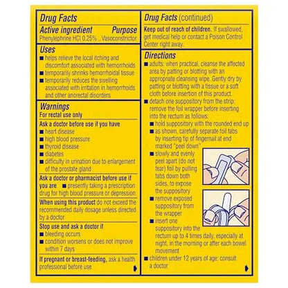 Preparation H Hemorrhoid Suppositories For Itching And Discomfort Relief - 12 Count (Pack of 1) Preparation HBuy Supplements Australia