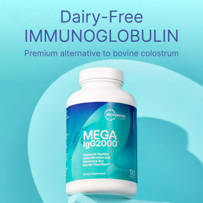 Microbiome Labs Mega IgG2000 Capsules - Dairy Free Bovine Colostrum Supplement Alternative - Immunoglobulin Supplement from Bovine Serum to Support Digestive Health (120 Capsules) Microbiome Labs buy supplements Au