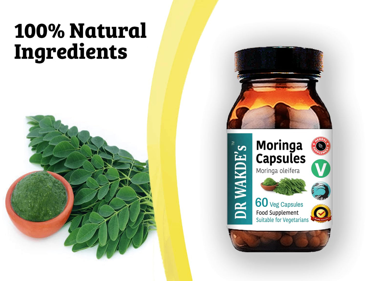 DR WAKDE'S Moringa Capsules (Moringa oleifera, 60 Veg Caps, Plant-Based Supplement, Ayurvedic Herb, All Natural, Vegan) DR WAKDE's buy supplements Au
