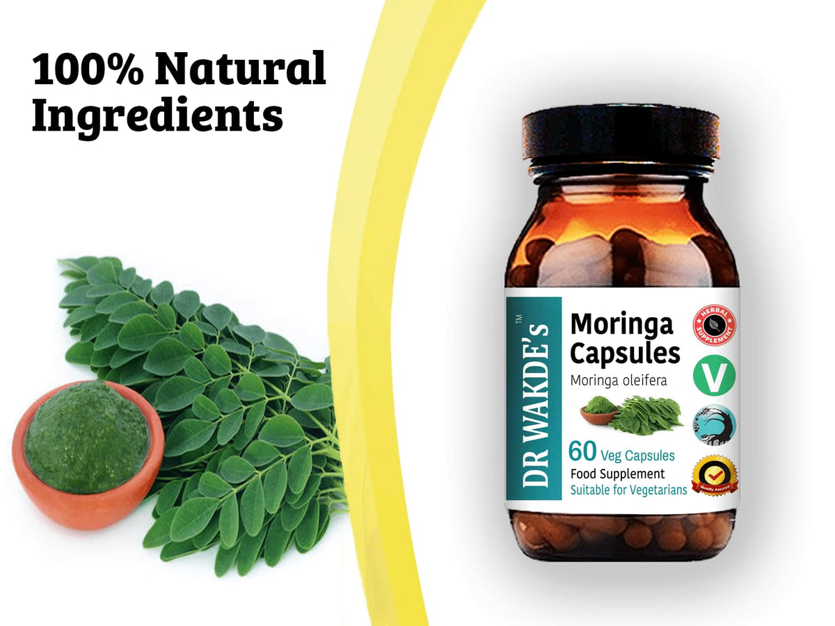 DR WAKDE'S Moringa Capsules (Moringa oleifera, 60 Veg Caps, Plant-Based Supplement, Ayurvedic Herb, All Natural, Vegan) DR WAKDE's buy supplements Au