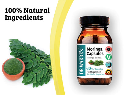 DR WAKDE'S Moringa Capsules (Moringa oleifera, 60 Veg Caps, Plant-Based Supplement, Ayurvedic Herb, All Natural, Vegan) DR WAKDE's buy supplements Au