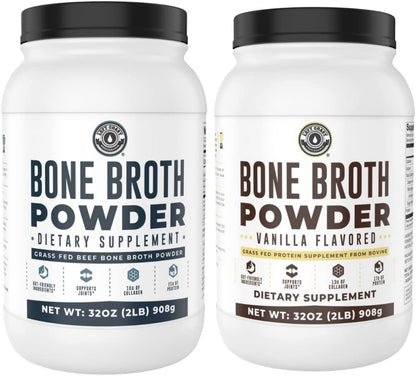Left Coast Performance 2lb Pure Bone Broth and 2lb Vanilla Bone Broth