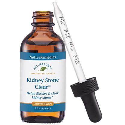 Native Remedies Kidney Stone Clear - Natural Homeopathic Formula Temporarily Helps Dissolve and Clear Kidney Stones - Relieves Pain, Nausea and Vomiting - 59 mL Native RemediesBuy Supplements Australia