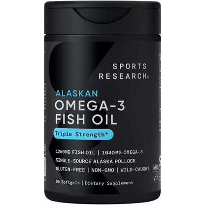 Sports Research® Omega-3 Fish Oil Bundle - Total Omega-3 2200mg (Krill, Salmon & Pollock) + Triple Strength Fish Oil 1250mg - High EPA & DHA Supplement Sports Research buy supplements Au