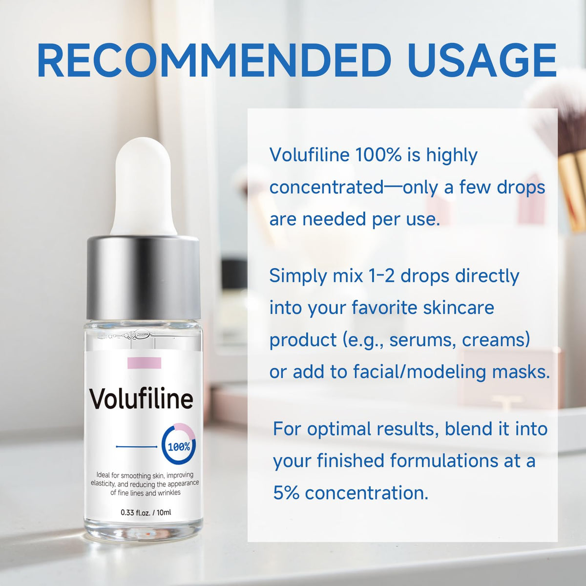 Volufiline Serum, Volufiline Under Eye Serum, Cosmetic Grade Ampoule for Skin Elasticity Improvement, Face & Body Fine Lines, Hydrating Texture, 10ml*2 GUDE GUDEBuy Supplements Australia