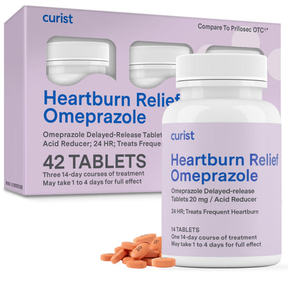 Curist Omeprazole 20mg Tablets - 42 Count Delayed-Release Tablets - Acid Reflux Medicine for Heartburn Relief Curist buy supplements Au