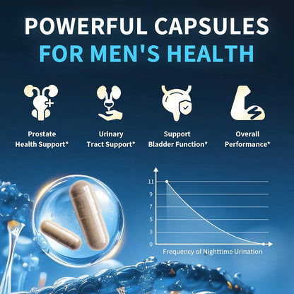 Prostate Health Supplements for Men - Urinary Tract Health, Support 60 CT | 18 IN 1with Pumpkin Seed & Nettle Advanced DHT Blocker - with Saw Palmetto Ashwagandha, Reishi