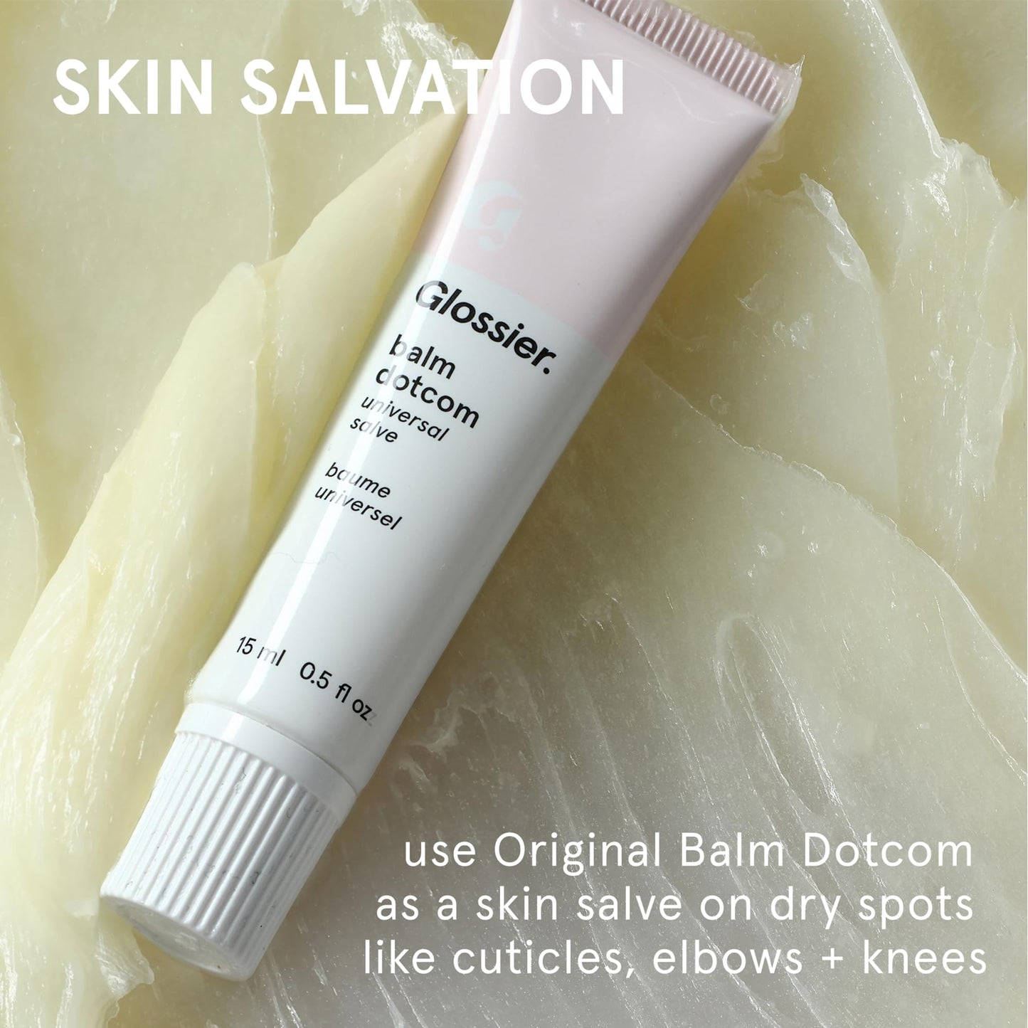 Glossier Balm Dotcom Hydrating Lip Balm - Universal Salve, Up to 12Hr Moisture - Lanolin, Beeswax & Castor Oil for Dry Lips, Cuticles & Skin - Original, Clear Fragrance-Free, 15ml GlossierBuy Supplements Australia