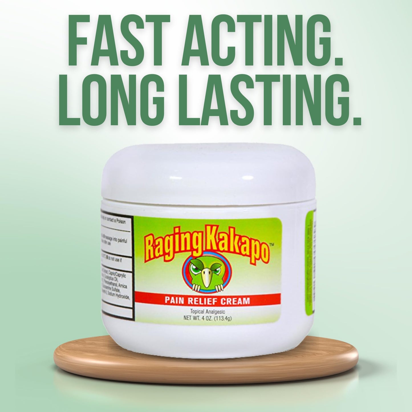 Raging Kakapo Pain Relief Cream - Sore Muscles, Joint Pain & Aches - Odor Free, Non-Greasy Pain Cream - Histamine Dihydrochloride, Capsaicin, Emu Oil & More - 4 oz. Jar Raging KakapoBuy Supplements Australia