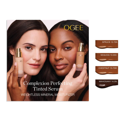 Ogee Complexion Perfecting Liquid Foundation - Lightweight Tinted Moisturizer For Face (Mahogany 14.5N - Deep Cocoa (Rich Undertones) - with Vitamin C & Jojoba Oil - Certified Organic & Made in USA OgeeBuy Supplements Australia