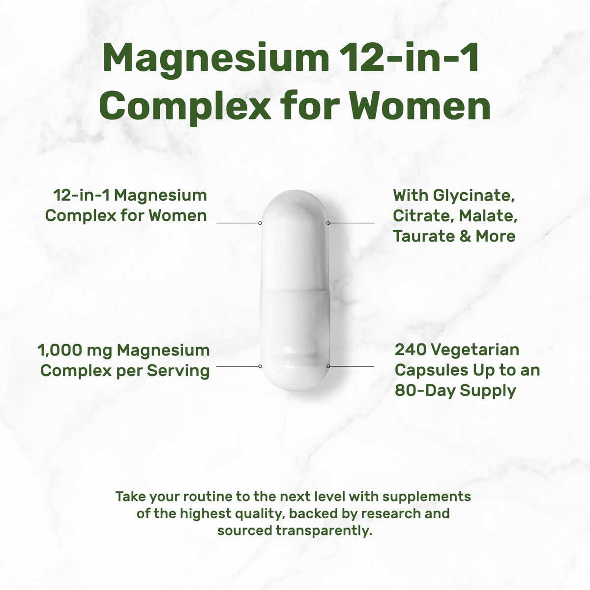 12‑in‑1 Magnesium Complex for Women 1,000 mg, 240 Vegetarian Capsules | Magnesium Glycinate, Citrate, Malate, Taurate, Orotate, Oxide & More | Chelated & Purified for Better Absorption DEAL SUPPLEMENT buy supplements Au