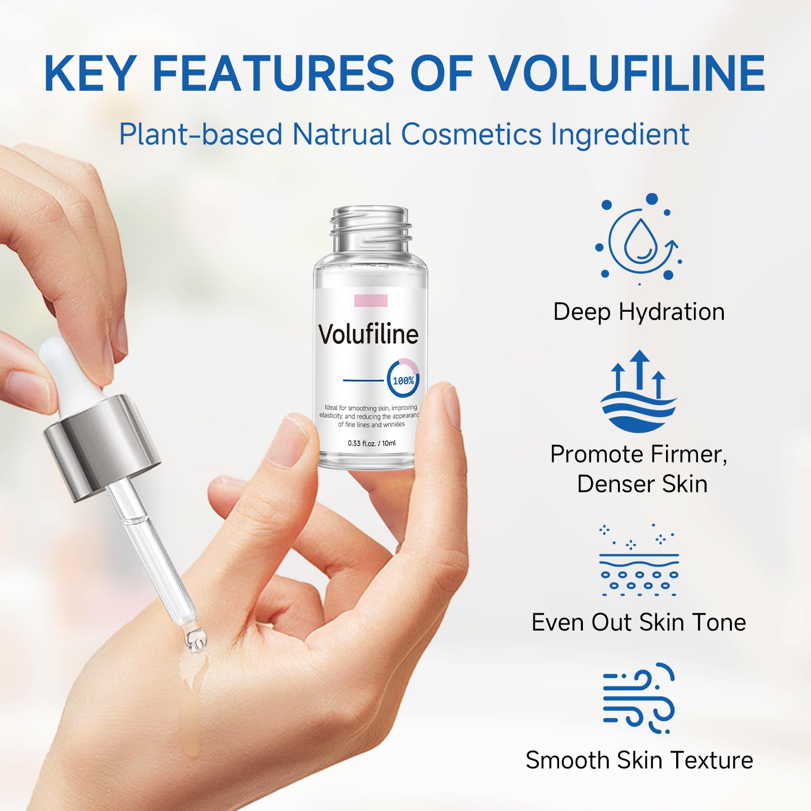 Volufiline Serum, Volufiline Under Eye Serum, Cosmetic Grade Ampoule for Skin Elasticity Improvement, Face & Body Fine Lines, Hydrating Texture, 10ml*2 GUDE GUDEBuy Supplements Australia