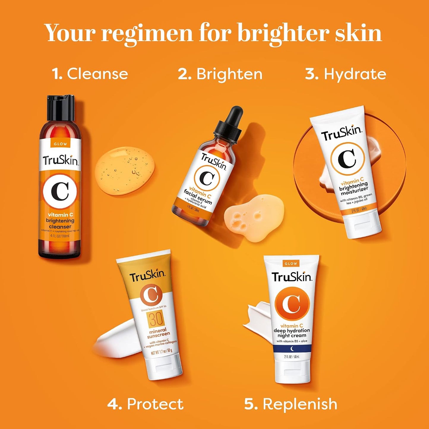 TruSkin SPF 30 Mineral Face Sunscreen with Zinc Oxide, 1.7 fl oz | With Squalane, Vitamin C and Marine Collagen for broad spectrum protection and comfortable daily wear on sensitive skin