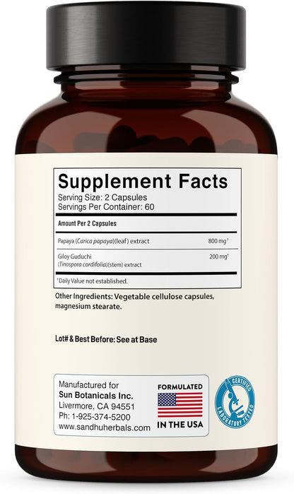 Zinc 30mg with Copper, Selenium & Vitamin D3 Bundle with Papaya Leaf Extract (120 Capsules Each) | Supports Immune Health