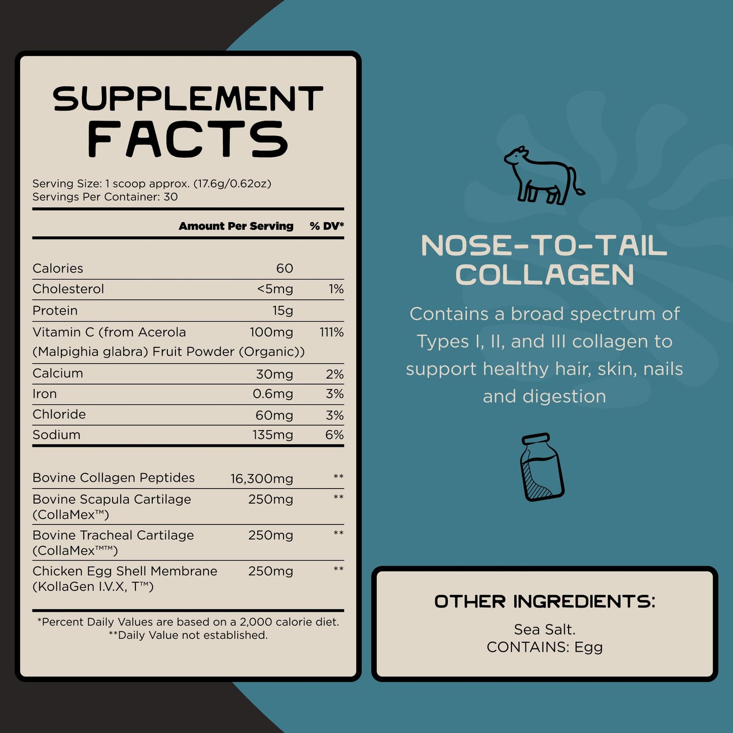 Lineage Provisions 100% Grass Fed Collagen Powder UNFLAVORED – Hydrolyzed Bovine Collagen Peptides with Trachea, Scapula, Eggshell Membrane – Collagen Protein Powder with Vitamin C – 30 Servings Lineage Provisions buy supplements Au