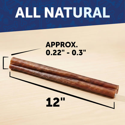 Premium Bully Sticks for Large Dogs - 6 Inch, 10 Bully Sticks - Odor free Natural Beef Pizzle, Long Lasting, Rawhide Free Dog Treats, Highly Digestible - For Dental Health, Training - For Large Breeds
