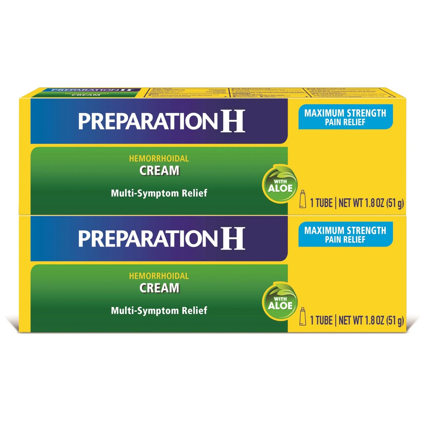 Preparation H Hemorrhoid Symptom Treatment Cream (2 x 1.8 Ounce Tube), Maximum Strength Multi-Symptom Pain Relief with Aloe Preparation HBuy Supplements Australia