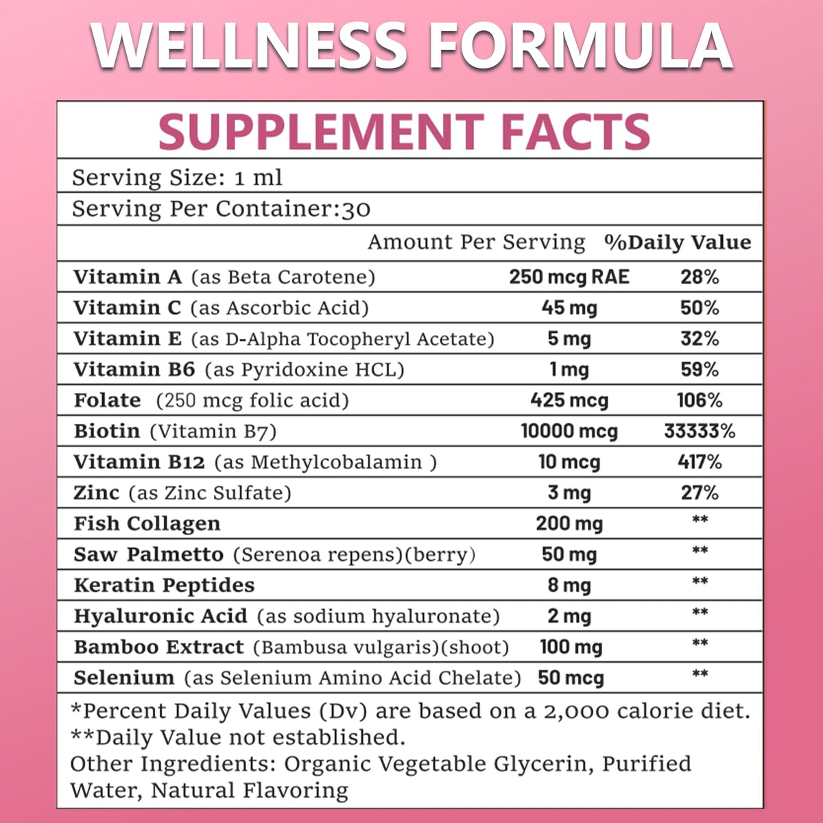 Pure Biotin 10000mcg Liquid Drop Optimal Solutions Hair Skin & Nails Vitamins Support w. Collagen Keratin Hyaluronic Acid Saw Palmetto, Biotin(Vitamin B7) for Hair Growth & Cellular Energy JUIWEFKKBuy Supplements Australia