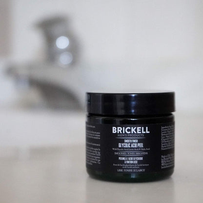 Brickell Men's Smooth Finish Glycolic Acid Peel For Men, Anti-Aging Peel for Wrinkles, With Glycolic Acid, Jojoba Oil, and MSM, 2 Ounce, Scented