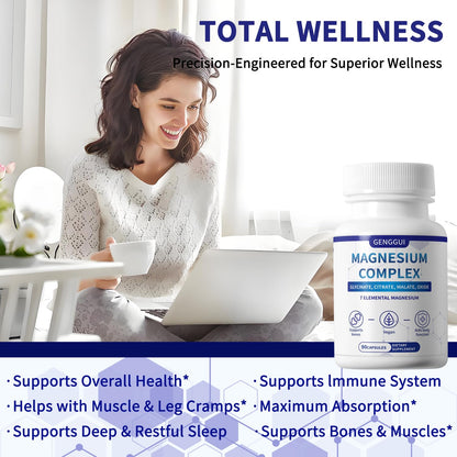 Magnesium Complex 1000mg with 8 Types - Glycinate, Citrate, Malate - Supports Muscle Relaxation, Bone Health, Energy Production & Sleep - High Absorption, Non-GMO, Vegan Capsules, 90 Count (001) ZYGCDZ buy supplements Au