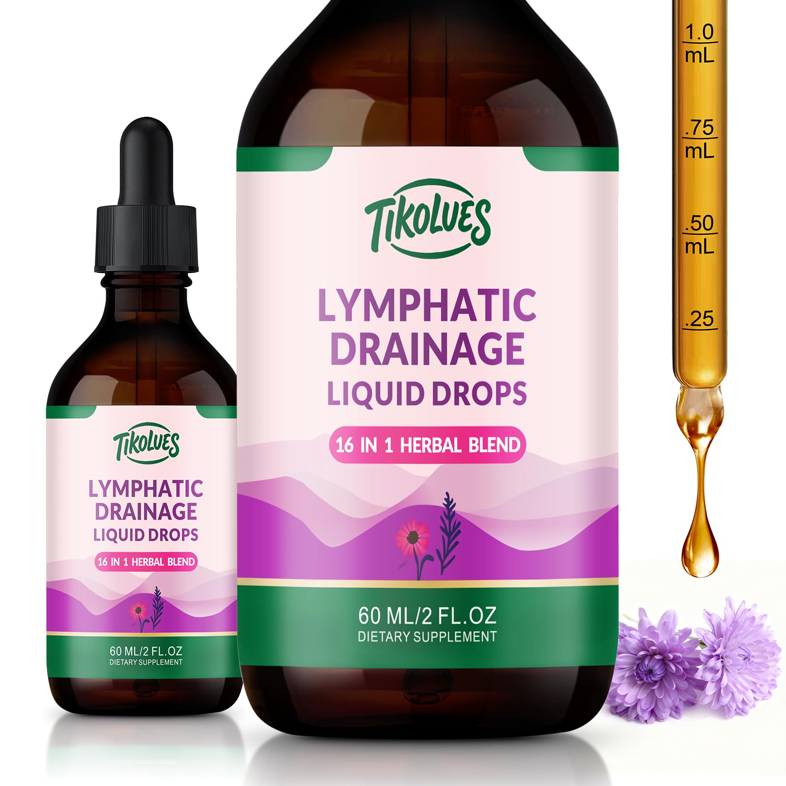 TIKOLUES Lymphatic Drainage Drops | Organic Lymphatic Cleanse Immune Support Supplement | Lymphatic Support with Echinacea & Elderberry | Herbal Blend | Non-GMO | 2 Fl Oz TIKOLUES buy supplements Au