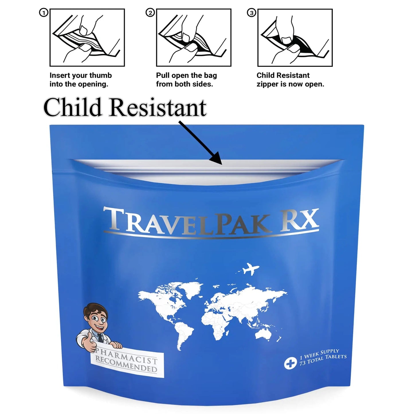 TravelPakRx Travel Essentials Medicine Kit - TSA-Approved Over-The-Counter Individual Medicine Packets, for Travel, Cruises, Camping, Created by Pharmacist TravelPakRxBuy Supplements Australia